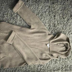 Hooded chunky knit cardigan